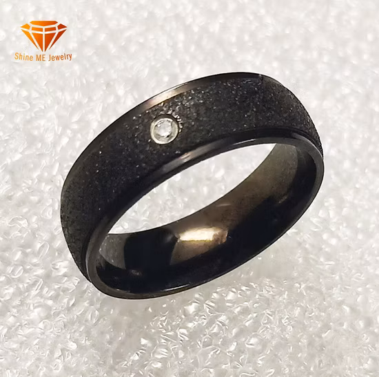 Rouleau de bijoux pour le corps, vente en gros, placage noir sable, bague en acier inoxydable, SSR1984